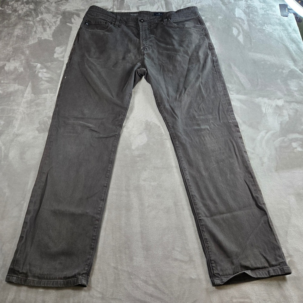 AG Adriano Goldschmied Everett Slim Straight‎ Gray Jeans Mens 36x32 Cotton Blend